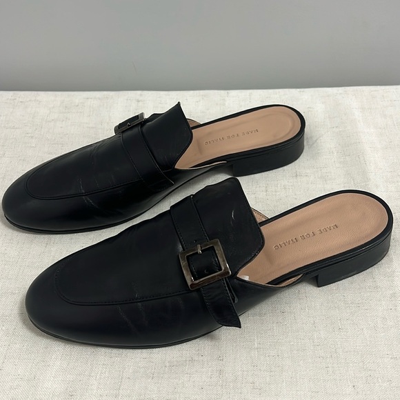 Made for Italic Women’s Leather Black Buckle Detail Mule Loafers size 41 ( 9.5) - Picture 3 of 9